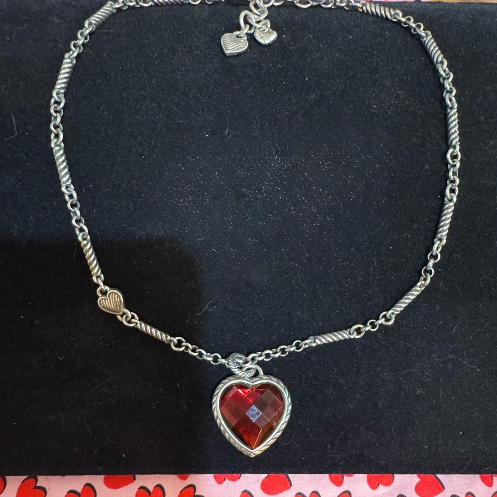 Brighton Heart Necklace with Rose Motif